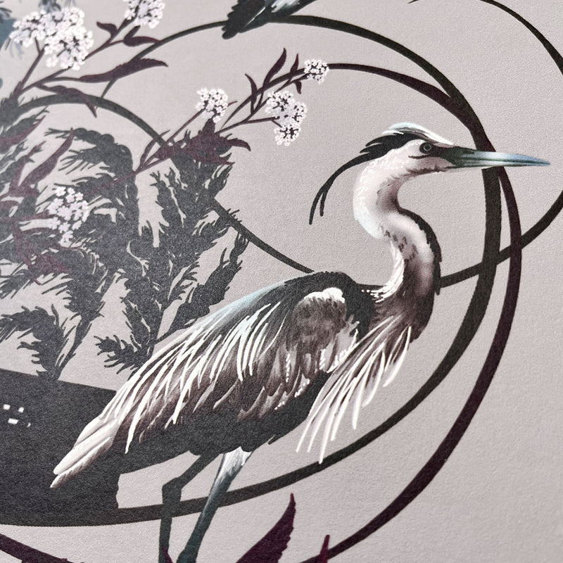 Grey Art Wallpaper for Country Interiors by Designer Becca Who