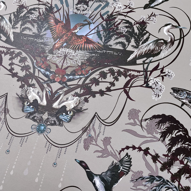 Grey Statement Wallpaper for Country Interiors by Designer Becca Who