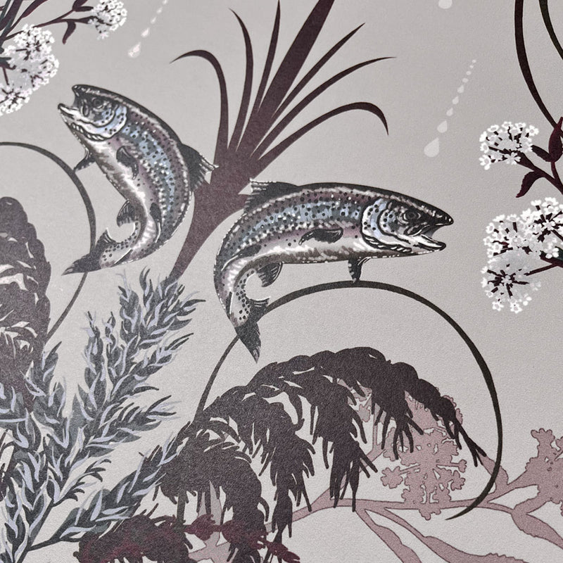Grey Statement Wallpaper for Country Decor by Designer Becca Who