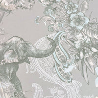 Decorative Indian Pattern Designer Wallpaper with Elephants by Becca Who