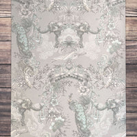 Indian Patterned Luxury Wallpaper in Pale Ivory by Designer Becca Who