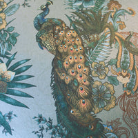 Luxury Patterned Wallpaper in Jade Green with Indian Wildlife by Designer, Becca Who