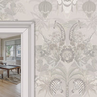 Light Decor Patterned Luxury Wallpaper with African Animals by Becca Who