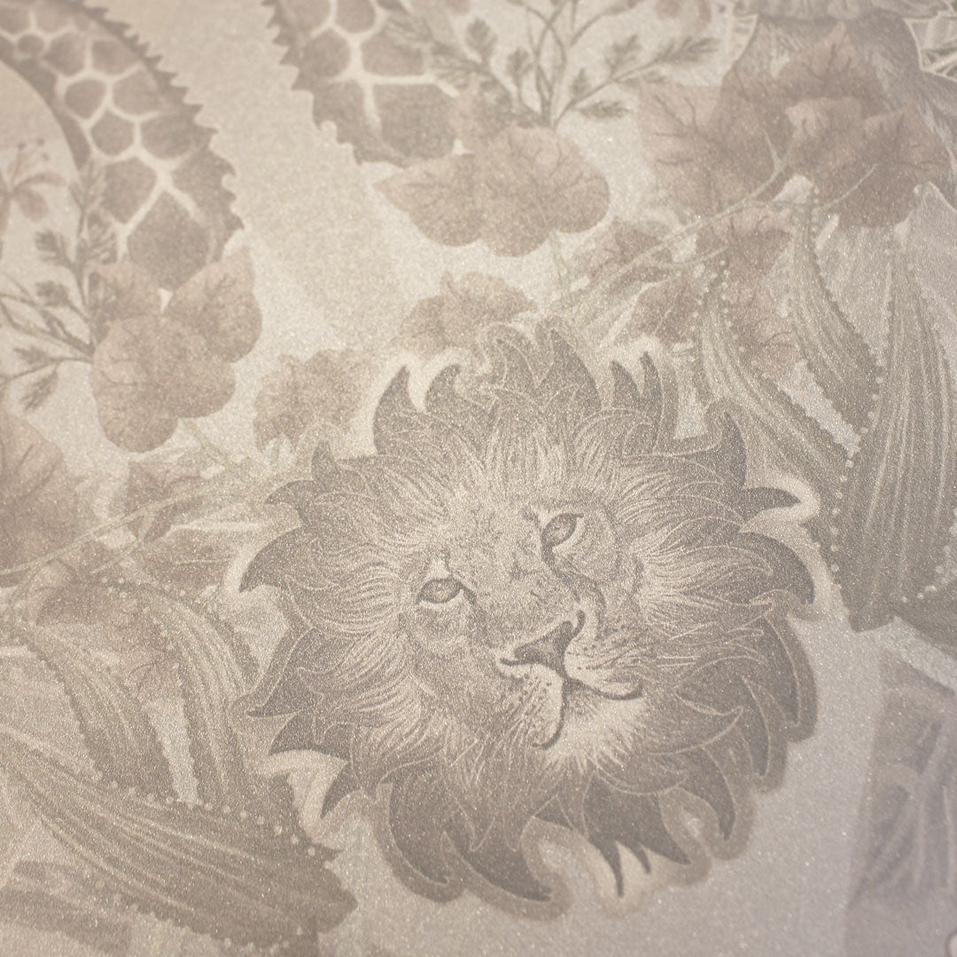 Elegant Pale Luxury Designer Wallpaper with African Animals by Becca Who