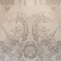 Luxury Designer Wallpaper with African Animals Balloon Safari  in Elegant Ivory by Becca Who