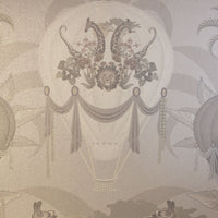 Luxury Designer Wallpaper with African Animals in Elegant Ivory by Becca Who