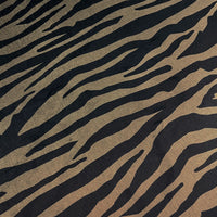 Khaki and Black Zebra Striped Velvet for Interiors by UK Designer, Becca Who