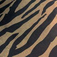 Khaki and Black Zebra Print Velvet Fabric for Furnishing, Upholstery & Curtains by UK Designer, Becca Who