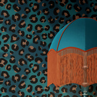 Animal Print Wallpaper Leopard in Blue 