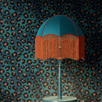 Animal Print Wallpaper Leopard in Blue by Becca Who