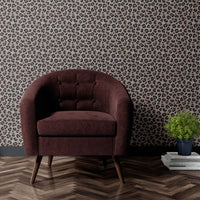 Leopard Print Wallpaper in Oyster by Designer, Becca Who