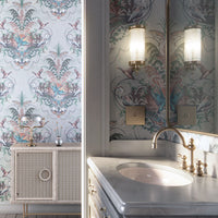 Light Blue Patterned Luxury Wallpaper with River design by Becca Who