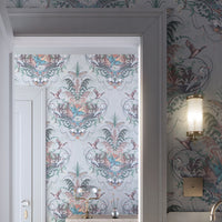 Light Blue Patterned Luxury Wallpaper with Elegant River design by Becca Who
