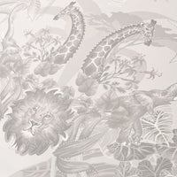 Pale Luxury Wallpaper with African Animals Pattern by Designer Becca Who