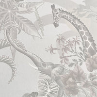 Ivory Wallpaper with African Animals Pattern by Becca Who