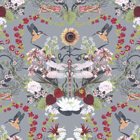Grey and Pink Patterned Fabric Design by Becca Who