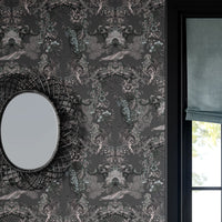 Dark Charcoal Luxury Patterned Wallpaper