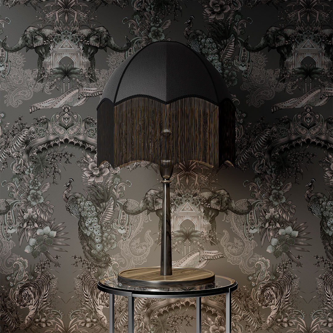 Dark Luxury Wallpaper in Charcoal for Statement Decor by Designer, Becca Who