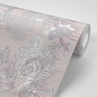 Pale Pink Indian Patterned Bedroom Wallpaper by Becca Who