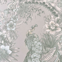 Decorative Indian Pattern Designer Wallpaper with peacocks by Becca Who