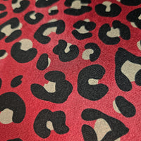 Burgundy Leopard Print Velvet Furnishing Fabric by UK Designer, Becca Who