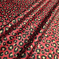 Burgundy Claret Leopard Print Velvet Upholstery & Curtain Fabric by UK Designer, Becca Who