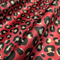 Burgundy Leopard Print Velvet Fabric for Upholstery & Curtains by UK Designer, Becca Who