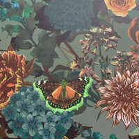 Sage Green Floral Vintage Inspired Luxury Wallpaper