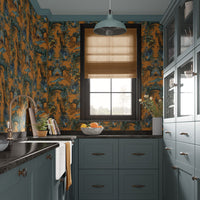 Mustard Yellow Patterned Kitchen Wallpaper