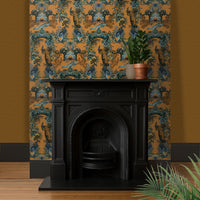 Mustard Statement Patterned Wallpaper Home Decor by Designer Becca Who