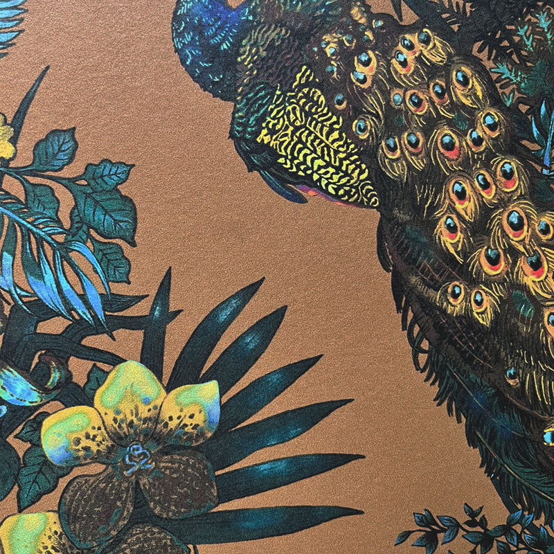 Designer Wallpaper with Indian Pattern in Mustard Yellow by Designer, Becca Who