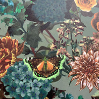 Sage Green Floral Vintage Inspired Luxury Wallpaper