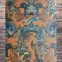 Luxury Designer Wallpaper with Indian Pattern in Mustard Yellow by Designer, Becca Who