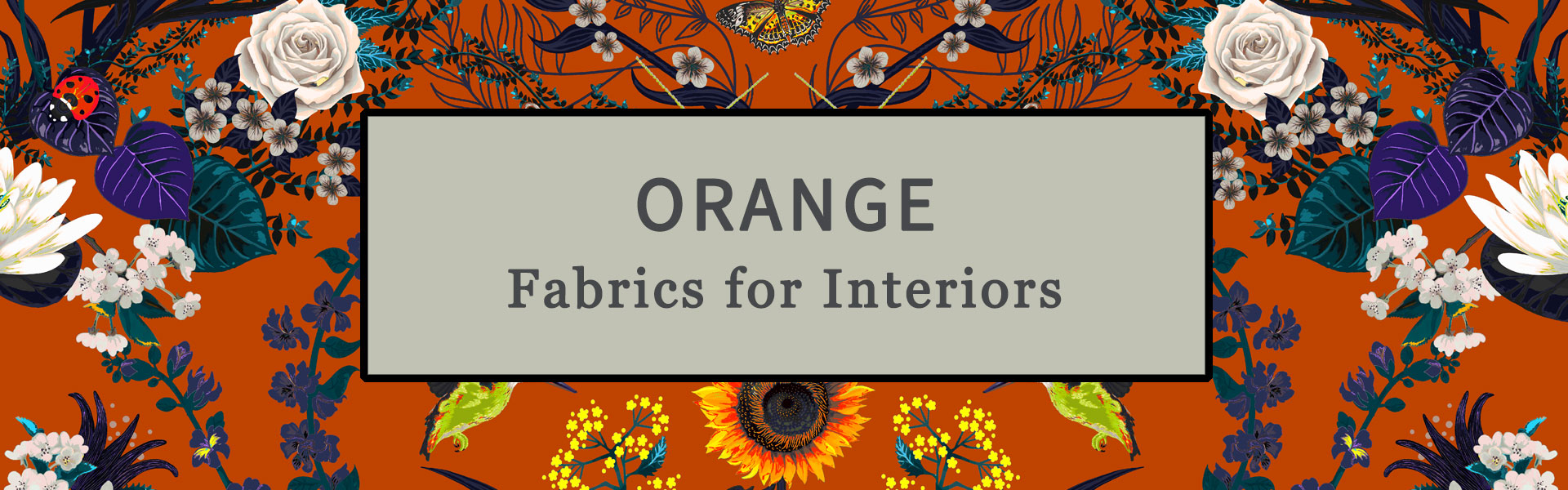 Orange Fabric for Interiors, Upholstery, Curtains and Soft Furnishings by Designer, Becca Who