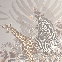 Pale Sand Luxury Wallpaper with African Animals by Designer Becca Who