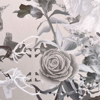 Stone Neutral Swans Patterned Wallpaper by Designer, Becca Who