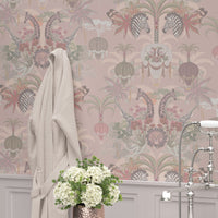 Peach Pink Luxury Bathroom Wallpaper by Becca Who
