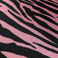 Elegant Pink & Black Zebra Print Velvet for Interiors