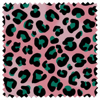 Pink Leopard Print Furnishing Fabric Sample by Designer, Becca Who