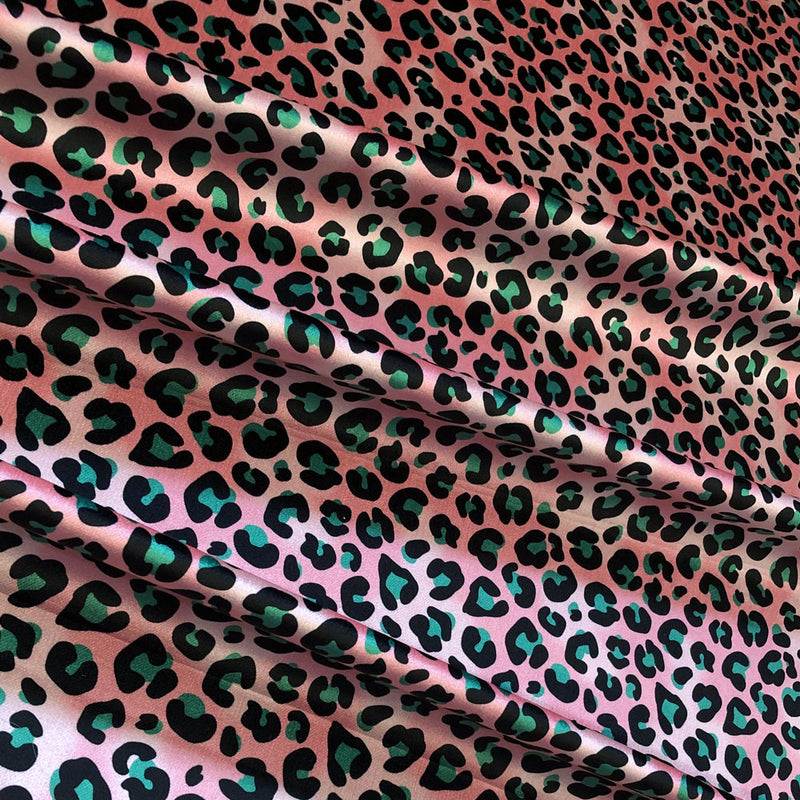 Pink Leopard Print Curtains Fabric by Designer, Becca Who 