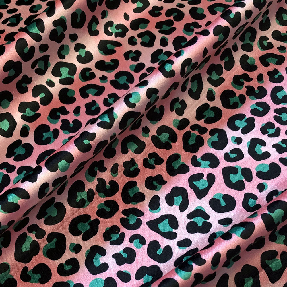 Pink Leopard Print Upholstery and Curtain Fabric for Interiors