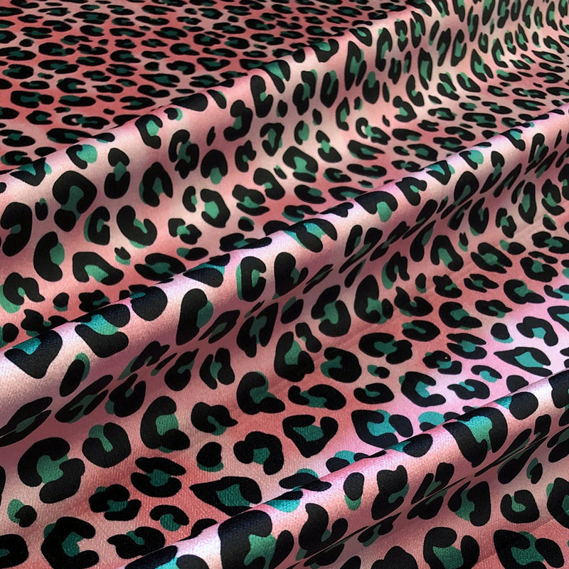 Designer Fabric for Upholstery with Pink Leopard Print