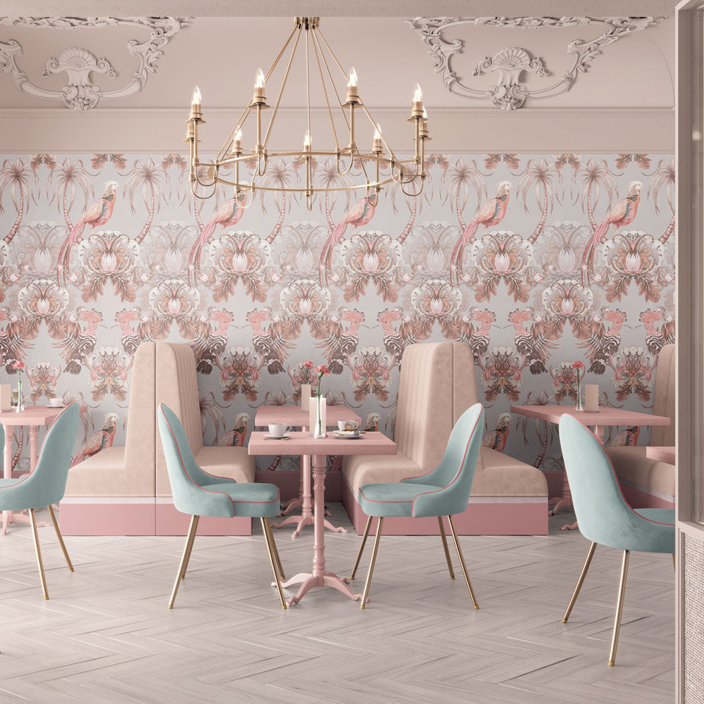 Pink Designer Wallpaper for Commercial Interiors Cafe Restaurant Decor