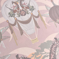 Pretty Designer Bedroom Wallpaper in Pink Peach with African Animals