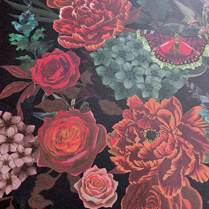 Dark Floral Dramatic Designer Wallpaper Flowerbed by Becca Who