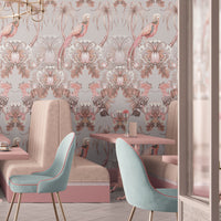 Pink Luxury Wallpaper for Commercial Hospitality Interiors Cafe Restaurant Decor
