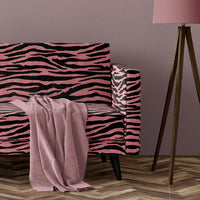 Pink and Black Zebra Print Upholstery Fabric by Designer, Becca Who