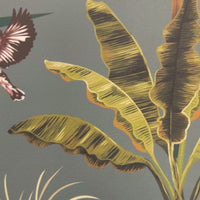 Bold Teal Wallpaper with Crocodiles by Becca Who