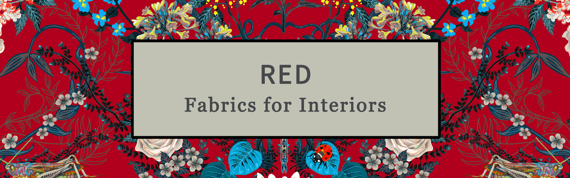 Red Fabric for Interiors, Upholstery, Curtains and Soft Furnishings by Designer, Becca Who