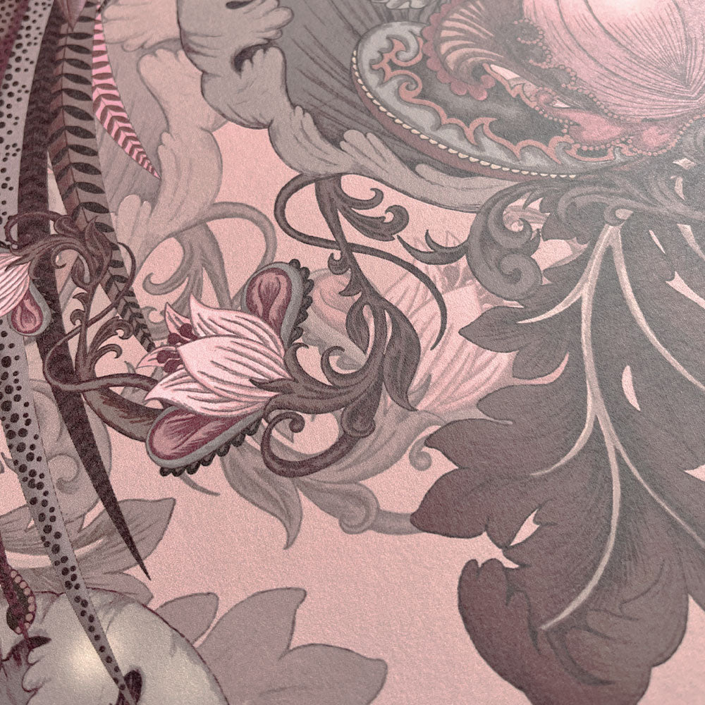 Rose Pink Statement Luxury Designer Wallpaper by Becca Who
